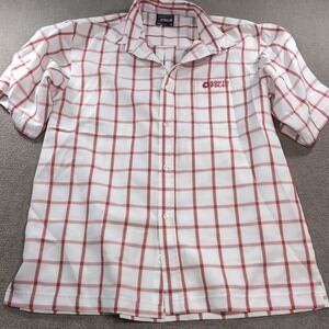 South Pole Men's L Large‎ Red Plaid Short Sleeve Button-Up Collared Shirt